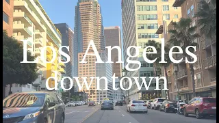 Drive Around Los Angeles Downtown at Dusk. 4K Ambience  Driving Tour
