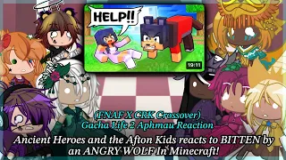 Ancient Heroes and the Afton Kids reacts to BITTEN by an ANGRY WOLF In Minecraft! ||Aphmau GL2RV ||