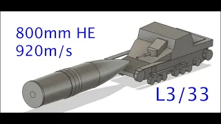 800mm Gustav HE vs L3/33 Simulation (ANNIHILATED)