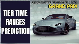 Asphalt 9 Aston Martin Vantage V12 2022 Grand Prix Tier Times Prediction Ranges