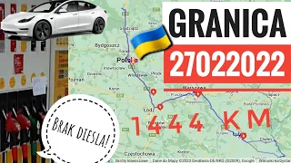 Teslą w Polsce 1444 km przez dobę: granica z Ukrainą koniec Lutego 2022