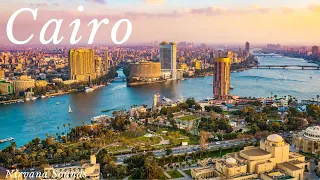 CAIRO Egypt 4K High Definition Panoramic Views • Fly Over Cairo City Views Giza Pyramids, Nile River