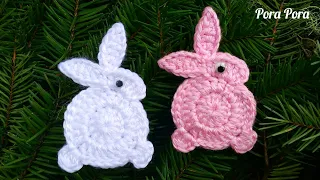 Crochet Bunny Rabbit Applique I Crochet Easter Decorations I Crochet Animal Applique