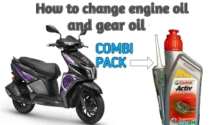 NTORQ 125 Engine oil, Gear oil change ||Service at home