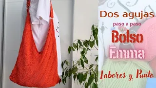 ✅ Bolso Emma a dos agujas- Con un Rectángulo!!!- Labores y Punto