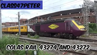 Colas Rail 43274 and 43272 Passing Walsall on a Test Train 20/5/22