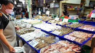 [4K] Walk around Lan Po Naklua Fish Market in Pattaya | Enjoy Seafood in Thailand