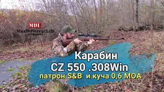 CZ 550  308Win и кучка из пуль в 0,6 МОА 1,8 см