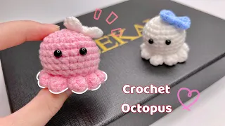 Crochet Mini Octopus Tutorial🐙| Móc Bạch Tuộc Mini