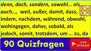 DTZ B1 | DTB B1 | Konjunktionen B1 | 90 Quizfragen | Livestreaming 01.10.2023