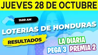 Sorteo 11AM Loto Honduras, La Diaria, Pega 3, Premia 2, Jueves 28 de Octubre del 2021 | Ganador 😱🤑💰💵