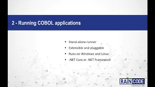 Webinar: Raincode COBOL Compiler for .NET Core