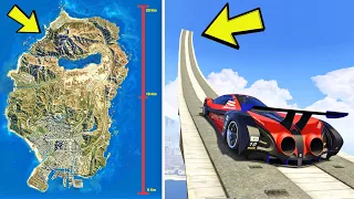 تحدي القفزة المستحيلة على طول خريطة سان أندرياس في جي تي أي 5 | GTA V The Impossible Jump