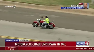 Motorcycle-riding chase suspect pulls into Oklahoma City neighborhood, enters home