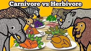 Carnivore vs Herbivore Safari Animals | Let's Draw & Color Wild Animals and Learn Fun Animal Facts!