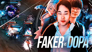 FAKER finds his rival DOPA in KOREAN CHALLENGER... *200 IQ MACRO*