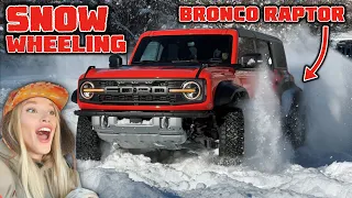 Taking Our New Ford Bronco Raptor SNOW WHEELING!!