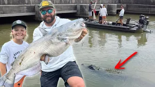 Monster Catfish in Alligator Infested Water! Catch, Clean, and Cook