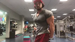 Chest workout and posing