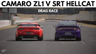GT SPORT - Camaro ZL1 VS Charger Hellcat DRAG RACE