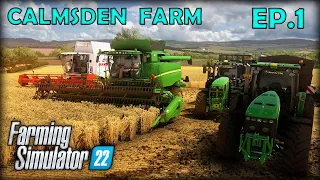 STARTING on Calmsden Farm, harvesting fields 🔸 Calmsden Farm Multiplayer Timelapse #1