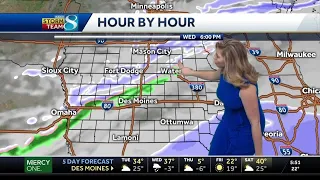 Incoming system arrives Wednesday and brings cold air Thursday