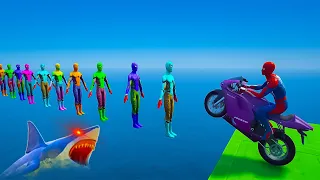 GTA V - FNAF and POPPY PLAYTIME CHAPTER 3 in the Epic New Stunt Race For MCQUEEN CARS by Trevor #24