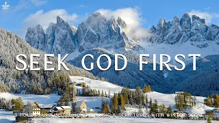 Seek GOD First : Piano Instrumental Music With Scriptures & Winter Scene ❄ Divine Melodies
