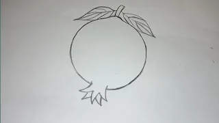 simple and easy pomegranate drawing.dalim drawing in easy way.pomegranate drawing step by step easy