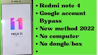 redmi note 4 frp Bypass without pc (No dongle/box)