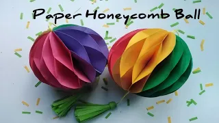 How to make paper honeycomb ball/DIY paper honeycomb ball/Festival decoration ideas/vesak decoration