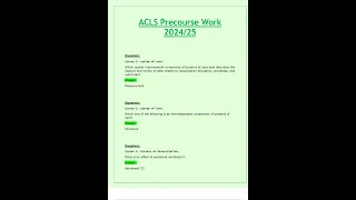 ACLS Precourse Work for 2024   2025