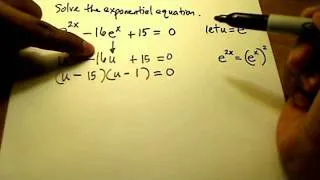 Solve Exponential Equation (Quadratic)