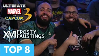 Frosty Faustings XVI 2024 UMvC3 Top 8 (Hsien-Ko Strider Sentinel Chris Deadpool) Marvel Tourney