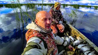 Папа подавай патроны или охота в Сибирских болотах. Охота на утку 2021. Охота с лодки в болоте