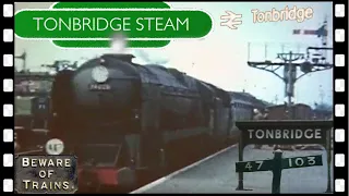 TONBRIDGE Kent steam train era lineside & cab ride 1958