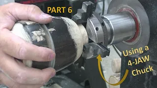 How to use a 4 Jaw Chuck ...... Epoxy Wood Lathe Project   Part 6