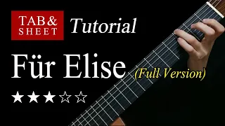 Für Elise (Full Version) - Guitar Lesson + TAB