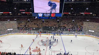 Live from scotia bank arena. Leafs Vs flames warm ups