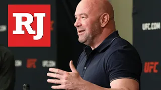 UFC president Dana White with media ahead of UFC 248