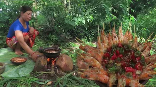 frying shrimp eaten with spicy peppers delicious 😍😍 Ep 70