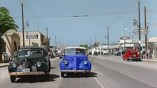 California 1940's, Newport Beach in color [60fps,Remastered] w/sound design added