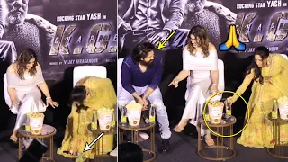 Yash Reaction Towards Srinidhi Shetty Greatness At KGF 2 Delhi Press Meet | Sanjay Dutt | Raveena