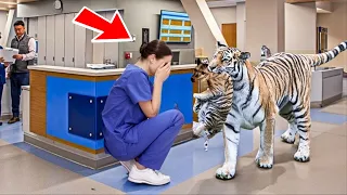 Tiger a fait irruption à l'hôpital Lorsque l’infirmière a découvert la raison elle a fondu en larmes