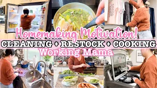 NEW✨ HOMEMAKING MOTIVATION 2024 | REALISTIC CLEANING + FRIDGE RESTOCK + COOK WITH ME | SELLEDESHIRO