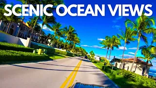 Driving Florida A1A Road Fort Lauderdale to Palm Beach - Scenic Views