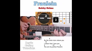 Fraulein - Bobby Helms guitar chords w/ lyrics & bass strumming tutorial