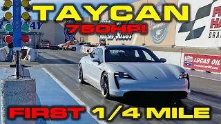 EXCLUSIVE * FIRST REAL 1/4 Mile runs * Porsche Taycan Turbo S * 0-60 MPH in 2.4!