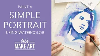 Let's Paint a Simple Portrait With Watercolor🙍‍♀️Easy DIY Art Lesson by Sarah Cray of Let's Make Art