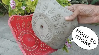 How to make beautiful pot ||  garden crafts ideas !!